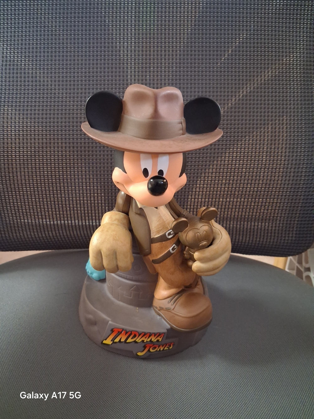 Indiana Jones Mickey Mouse Figurine/Coin Bank - Brown & Tan